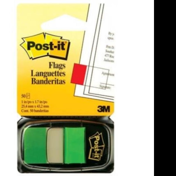 BANDERITAS ADH. VERDE 3M 680-3 BLISTER C50 HOJAS